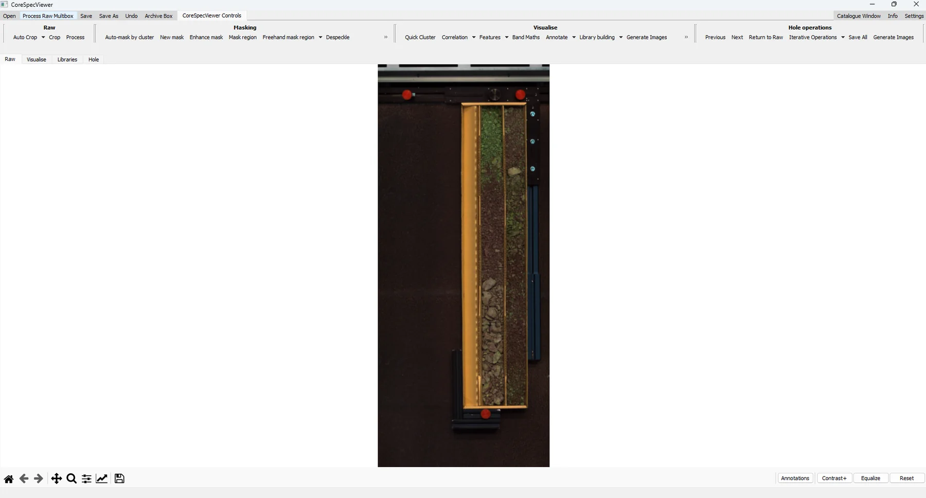 A reflectance corrected core box, at the click of a button